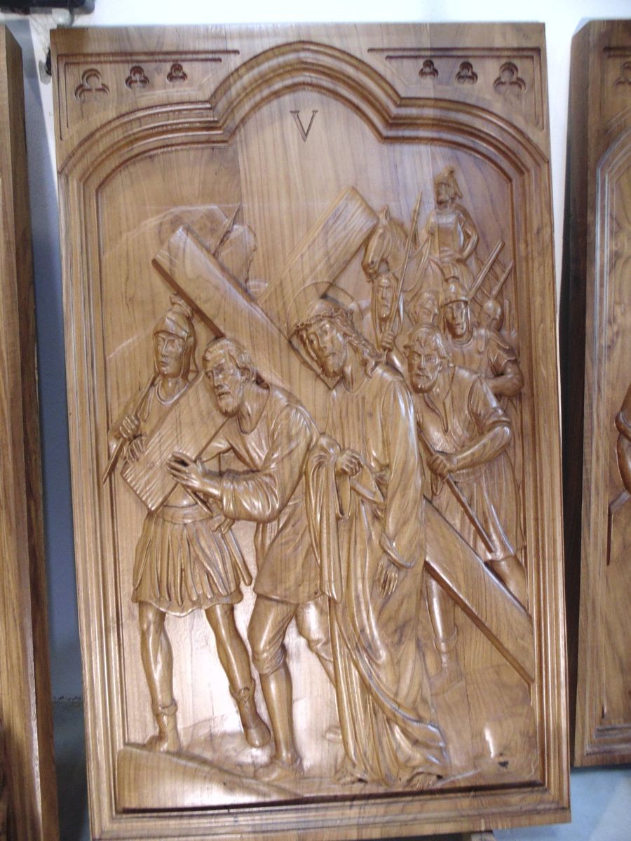 Simon of Cyrene helps Jesus